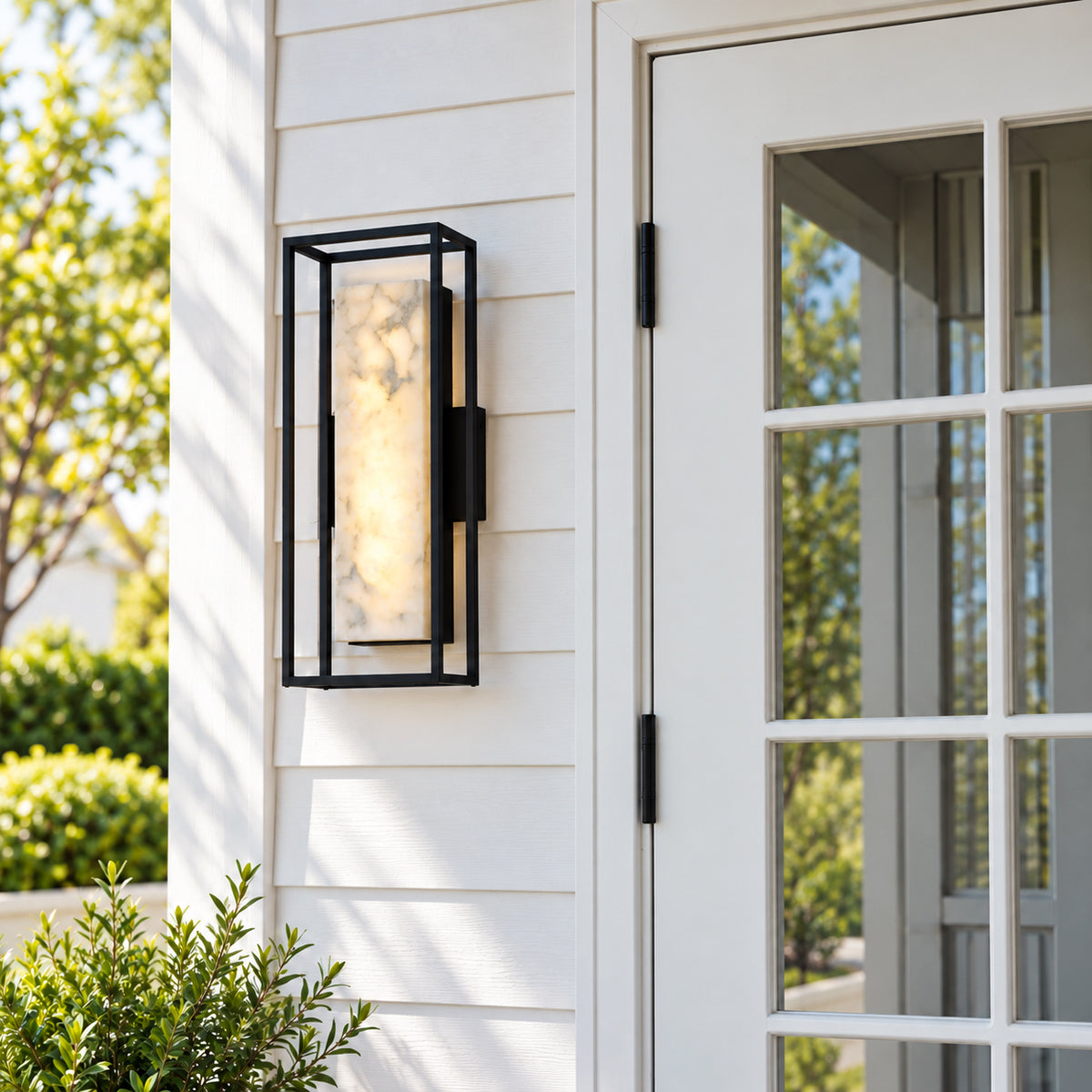Spanish Alabaster Architectural LED Wall Sconces — Set of 2
