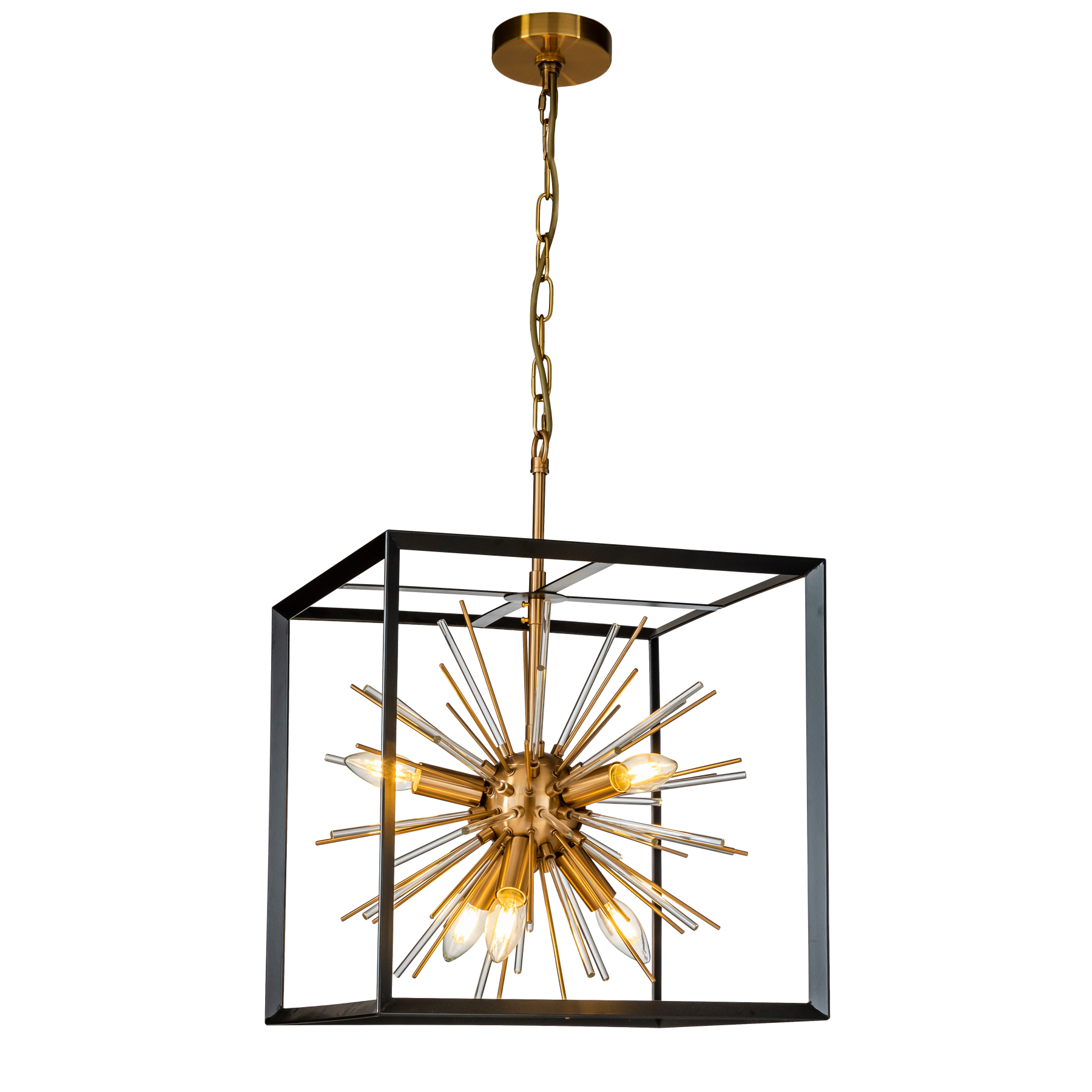 Square Frame Sphere Sputnik Satellite Chandelier