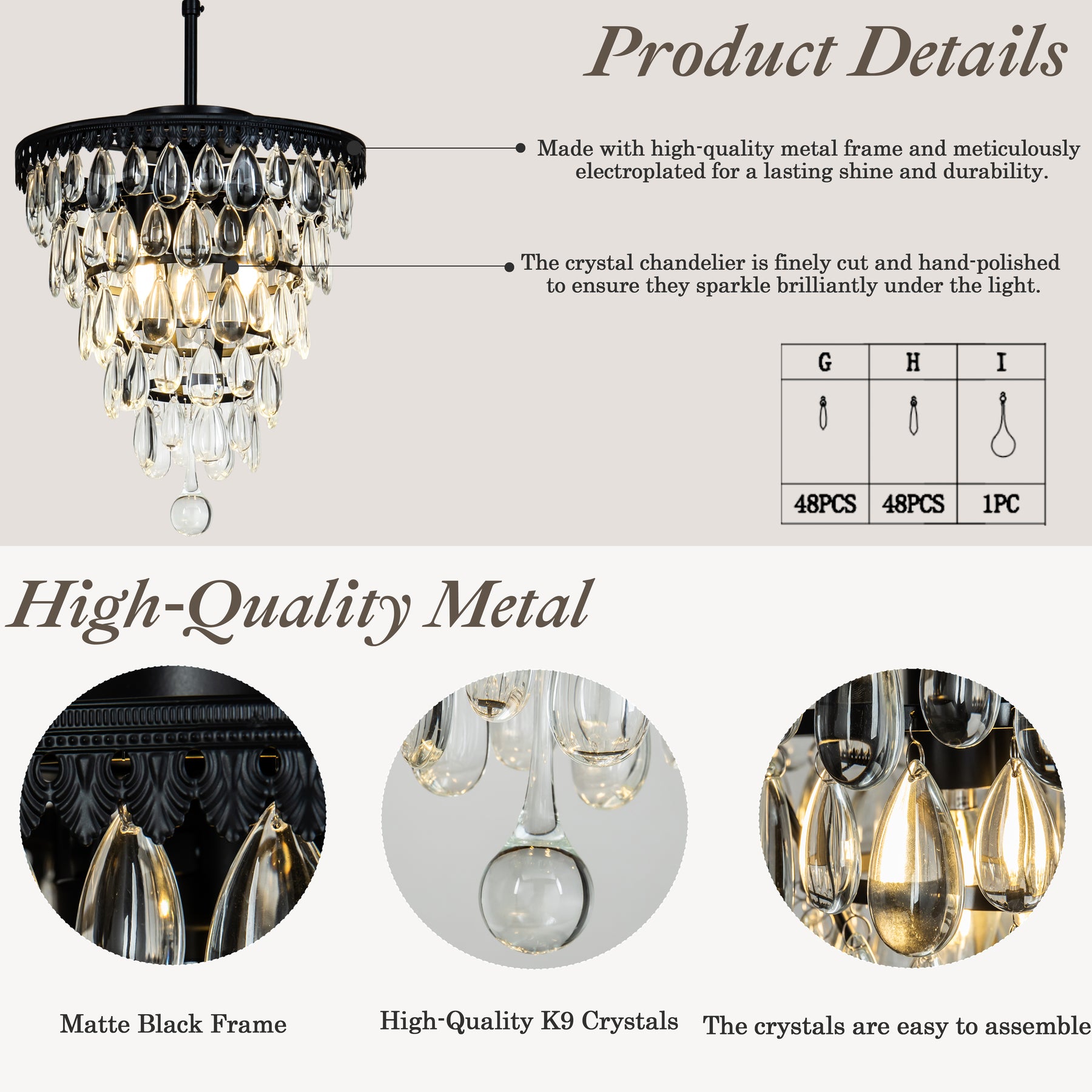 Teardrop Glass Flush Mount Ceiling Light in Matte Black