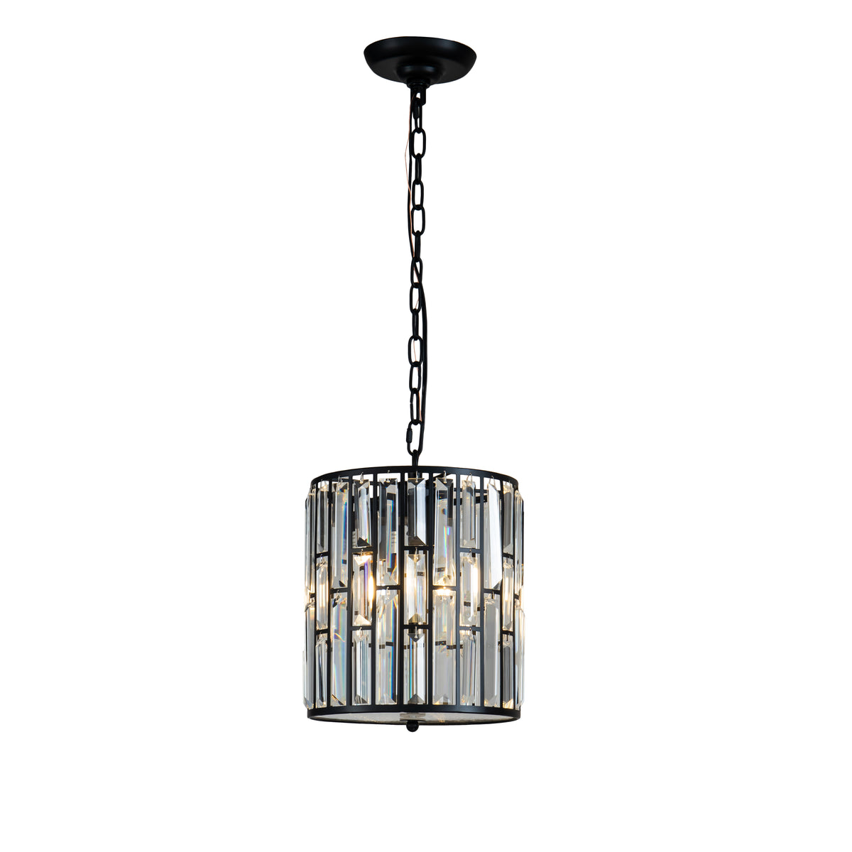 OPEN BOX-Mini Modern Black Crystal Lantern Chandeliers