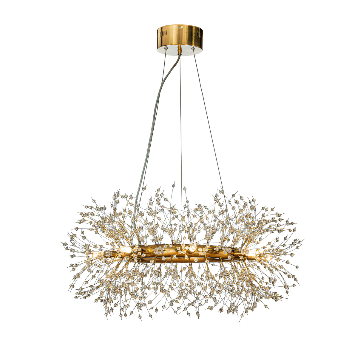 OpenBox 8-lights Stainless Steel Firework Crystal Chandelier In Antique Bronze For Living Room And Dining Room