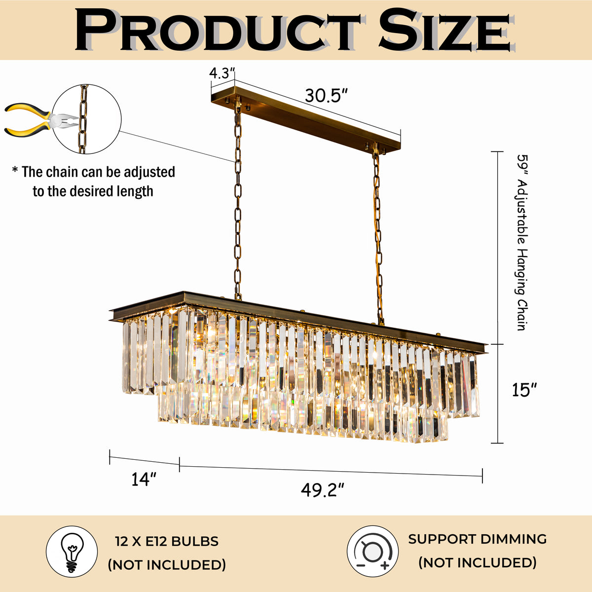 OPEN BOX-Contemporary Crystal Chandelier for Dining Room