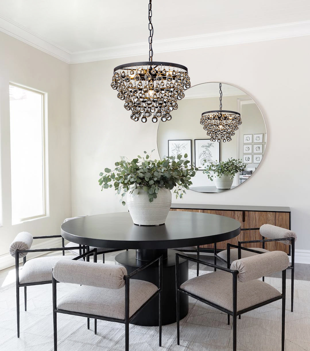 Open Box-Modern Tiered Matte Black Chandelier