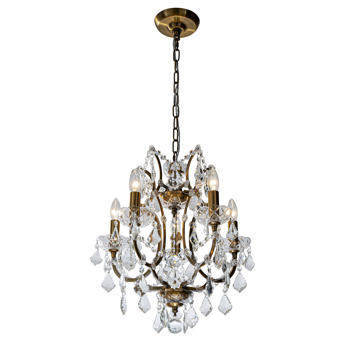 Classic Glam Antique Gold Crystal Chandelier