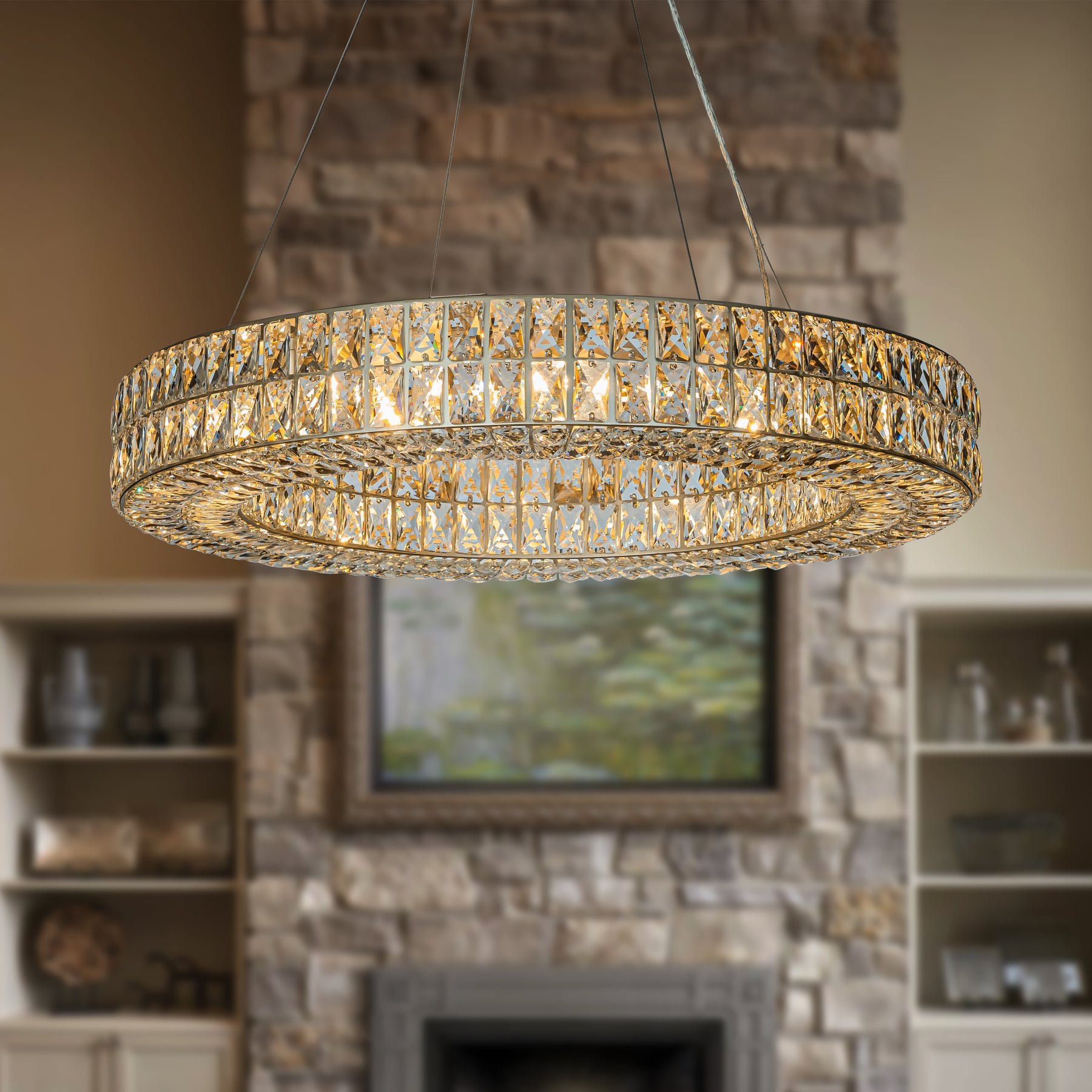 Modern and Contemporary Crystal Ring Chandelier