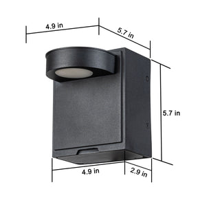 Black LED Wall Lantern with Dusk-to-Dawn Sensor and GFCI Outlets