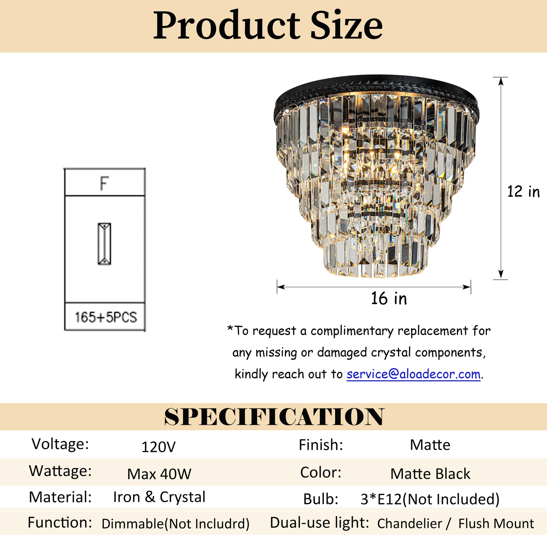 Transitional Tierd Crystal Flush Mount Light