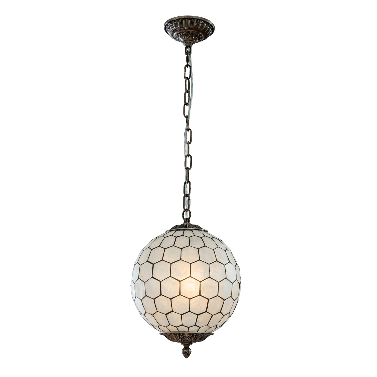 Vintage Mid-Century Modern Capiz Shell Chandelier