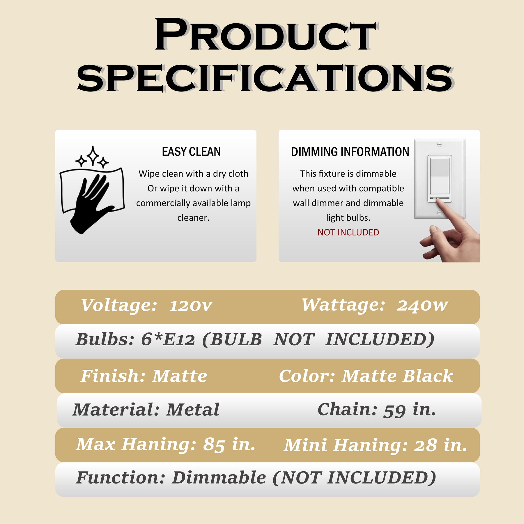 Vintage Black Chandelier 6-Light Classic Pendant Fixture Elegant Interior Lighting With White Shades For Dining Room Living Room