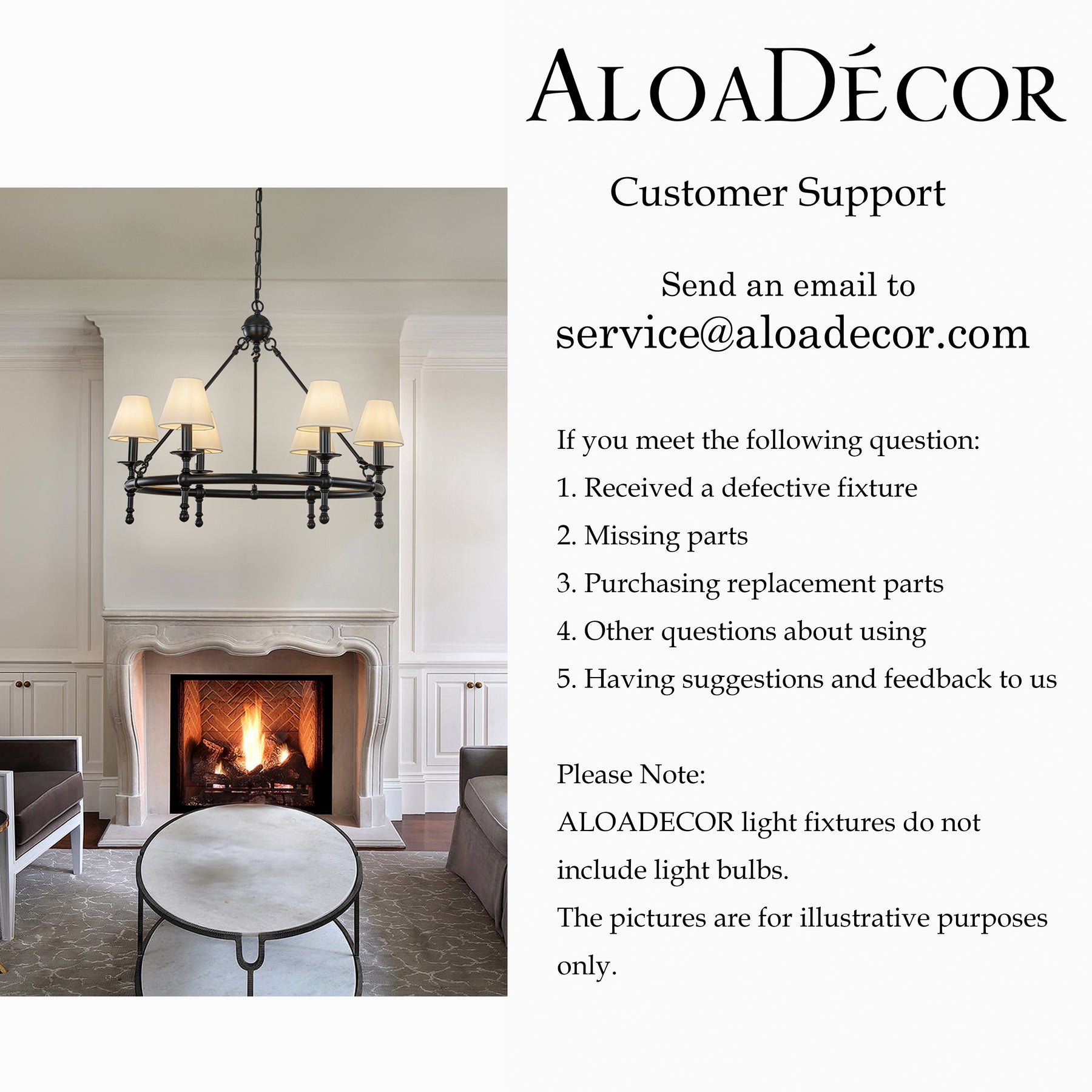 Vintage Black Chandelier 6-Light Classic Pendant Fixture Elegant Interior Lighting With White Shades For Dining Room Living Room