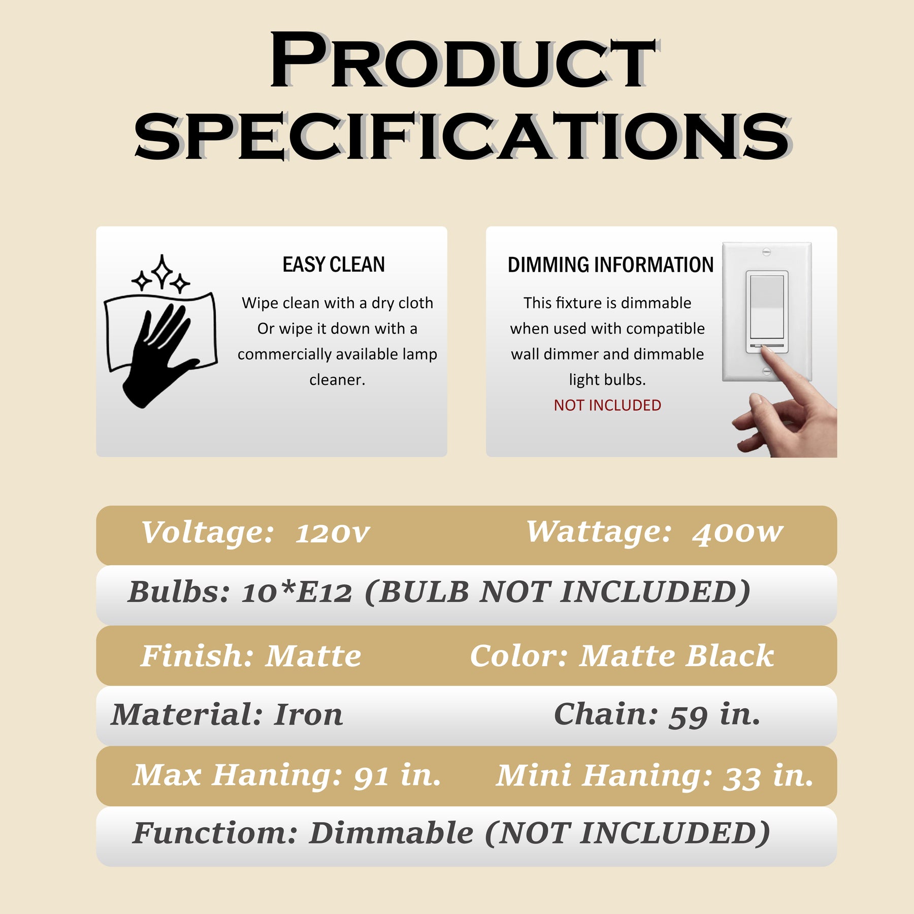 35 in. 10-Light Modern Farmhouse Black Wagon Wheel Candle Chandelier Round Rustic Industrial Pendant Lighting For Living Room and Family Room