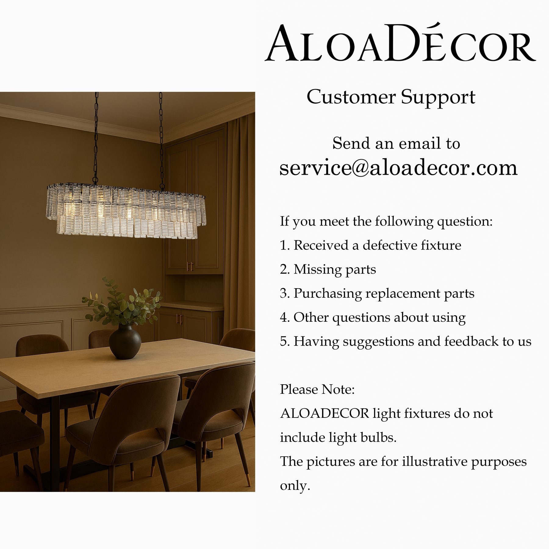 5-Light 39'' Matte Black Rectangle Elegant Ribbed Glass Chandelier Vintage Art Glass Pendant Light For Dining Room Ktichen Island