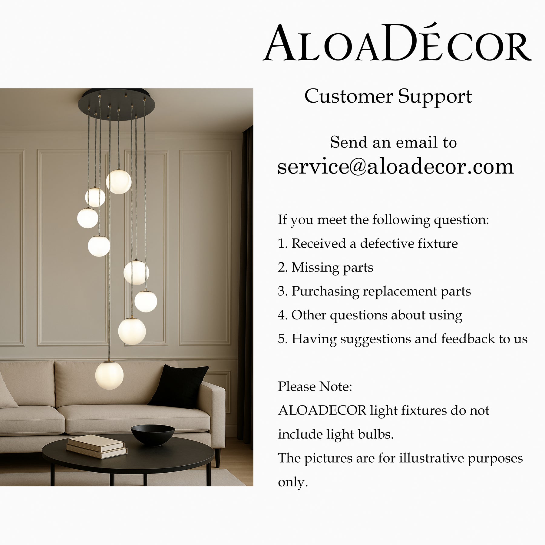 18'' 8-Light Modern White Opal Glass Staircase Chandelier Globe Bubble Glass Pendant In Matte Black For Foyer Entryway
