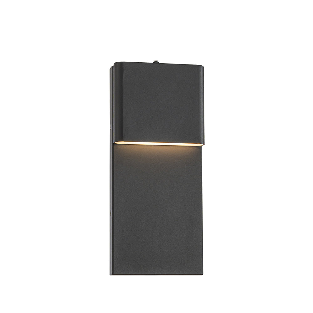1-Light H13 in Modern Simple Sqaure 10W Integrated LED Outdoor Wall Sconce with Dusk to Dawn Sensor in Matte Black for Porch Patio