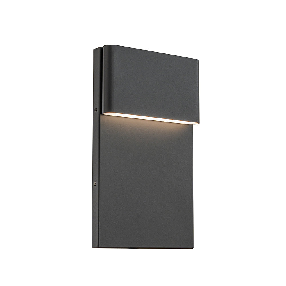 1-Light H15 in Modern Simple Sqaure 13W Integrated LED Outdoor Wall Sconce with Dusk to Dawn Sensor in Matte Black for Porch Patio