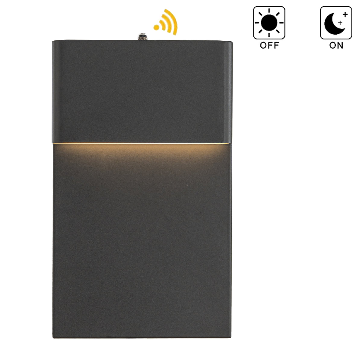 1-Light H15 in Modern Simple Sqaure 13W Integrated LED Outdoor Wall Sconce with Dusk to Dawn Sensor in Matte Black for Porch Patio