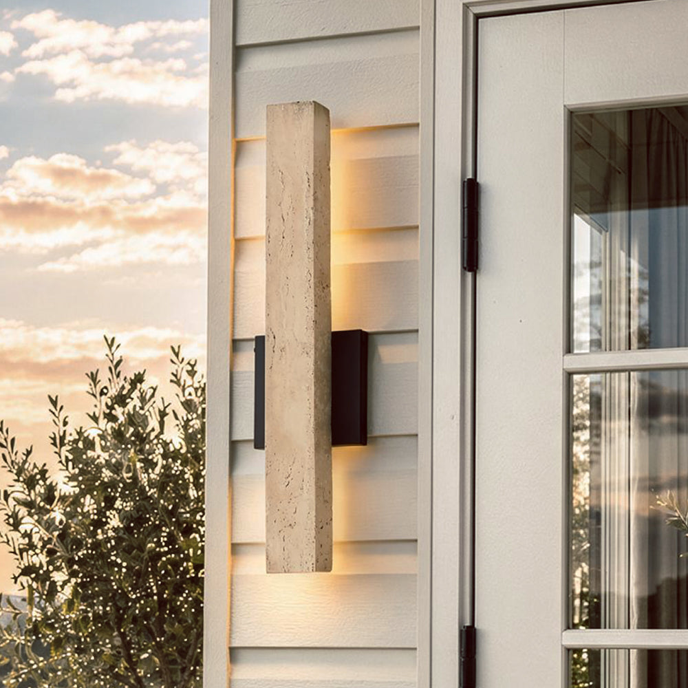22" Elongated Travertine Architectural 3000K LED Wall Sconce