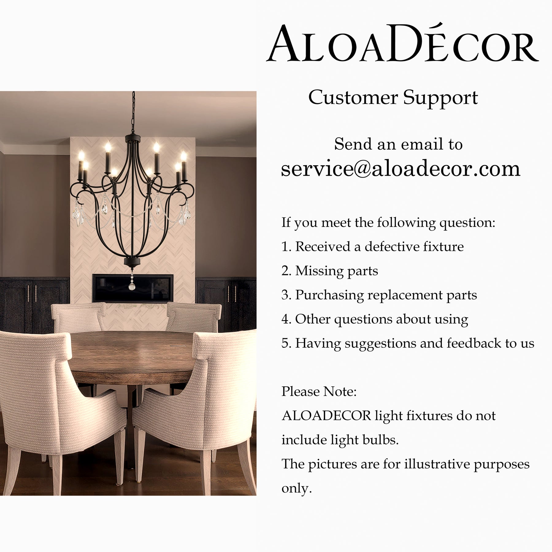 32" 8-Light Modern Black Mid-Century Modern Candelabra Crystal Chandelier Vintage Candle Pendant Light For Living Room Dining Room And Entryway