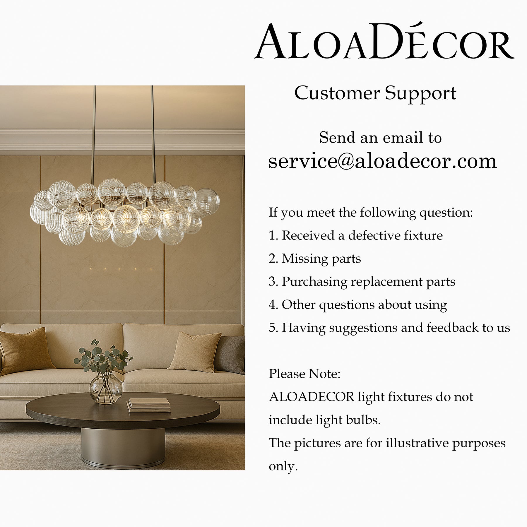 Glam 5-Light 43'' Modern Dining Room Chandelier with Hand-Blown Textured Clear Glass Globes and Chrome Finish