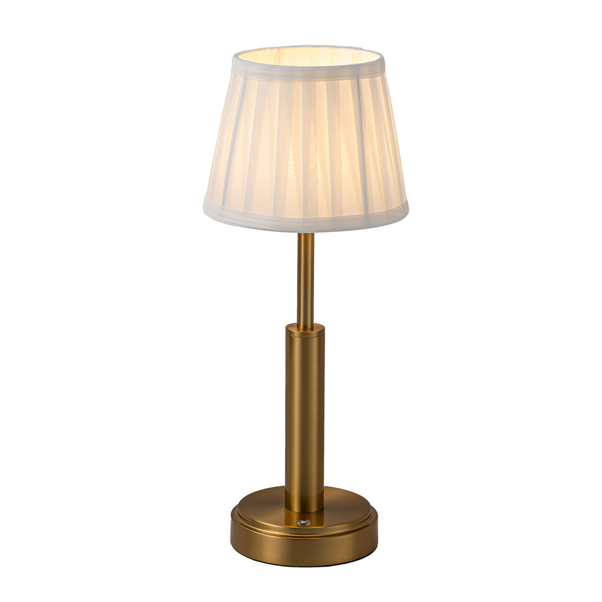 16“ Classic Vintage Rechargeable LED Table Lamp with Fabric Shade Trasitional Touch Control USB Cordless Nightstand Light