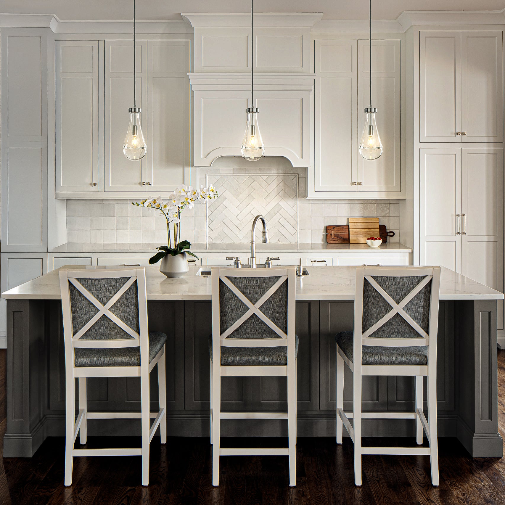 1-Light 5" Farmhouse Raindrop Glass Brush Black Nickel Chandelier Rustic Teardrop Cluster Pendant Light for Kitchen Island
