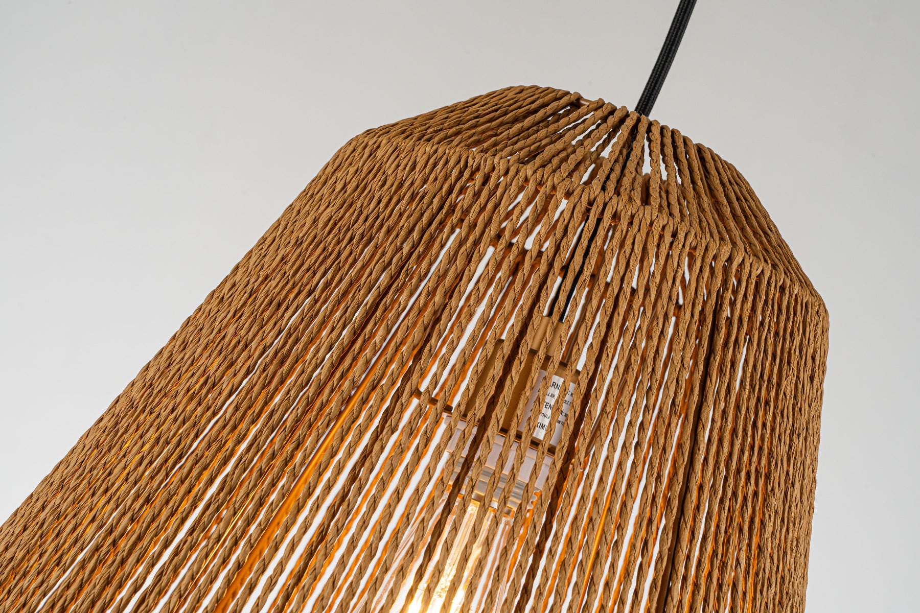 Handcrafted Farmhouse Natural Rattan Pendant Light with Rope Woven Shape