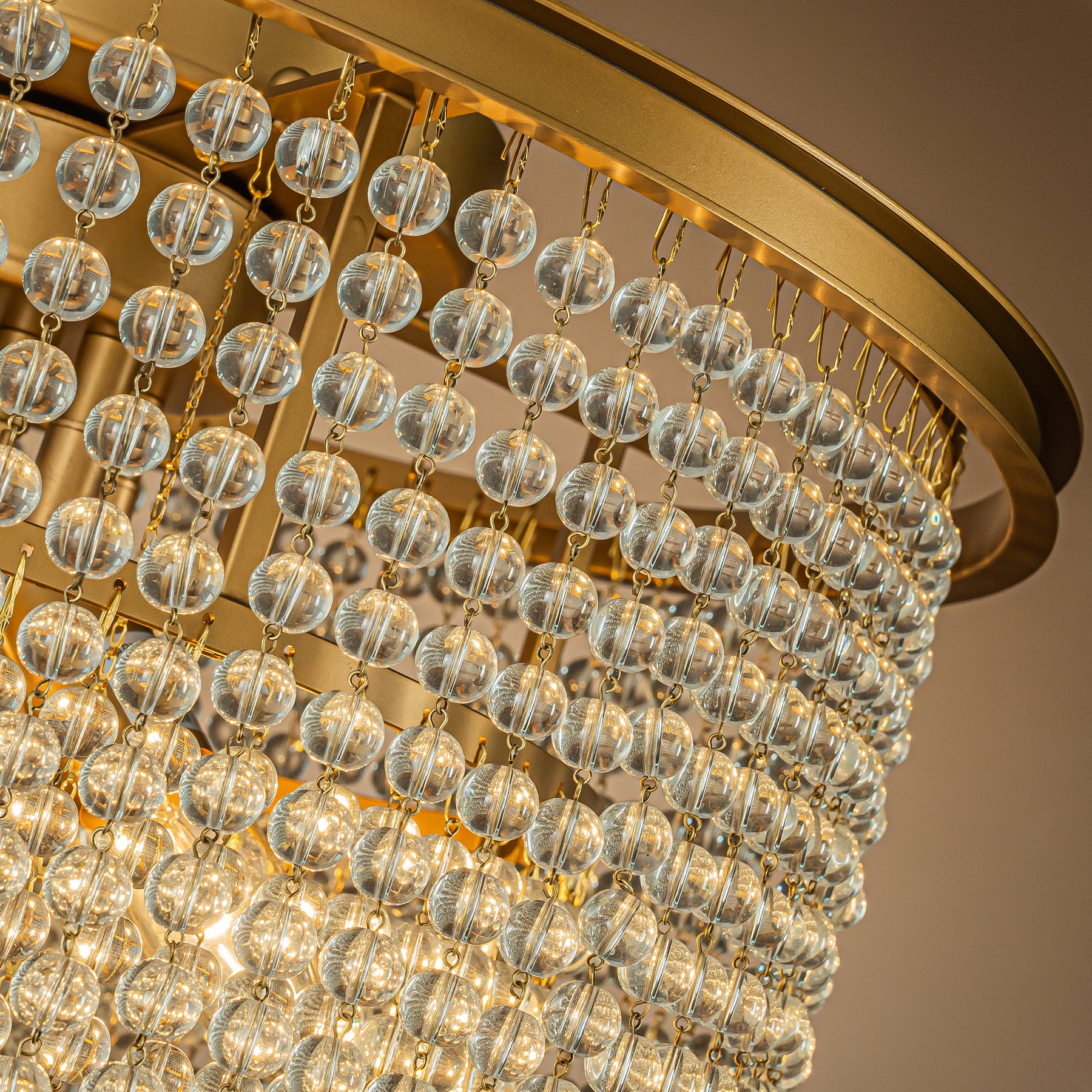 Open Box 5-Light 18" 3-Tier Glam And Elegant Soft Gold Tiered Glass Fringe Chandelier