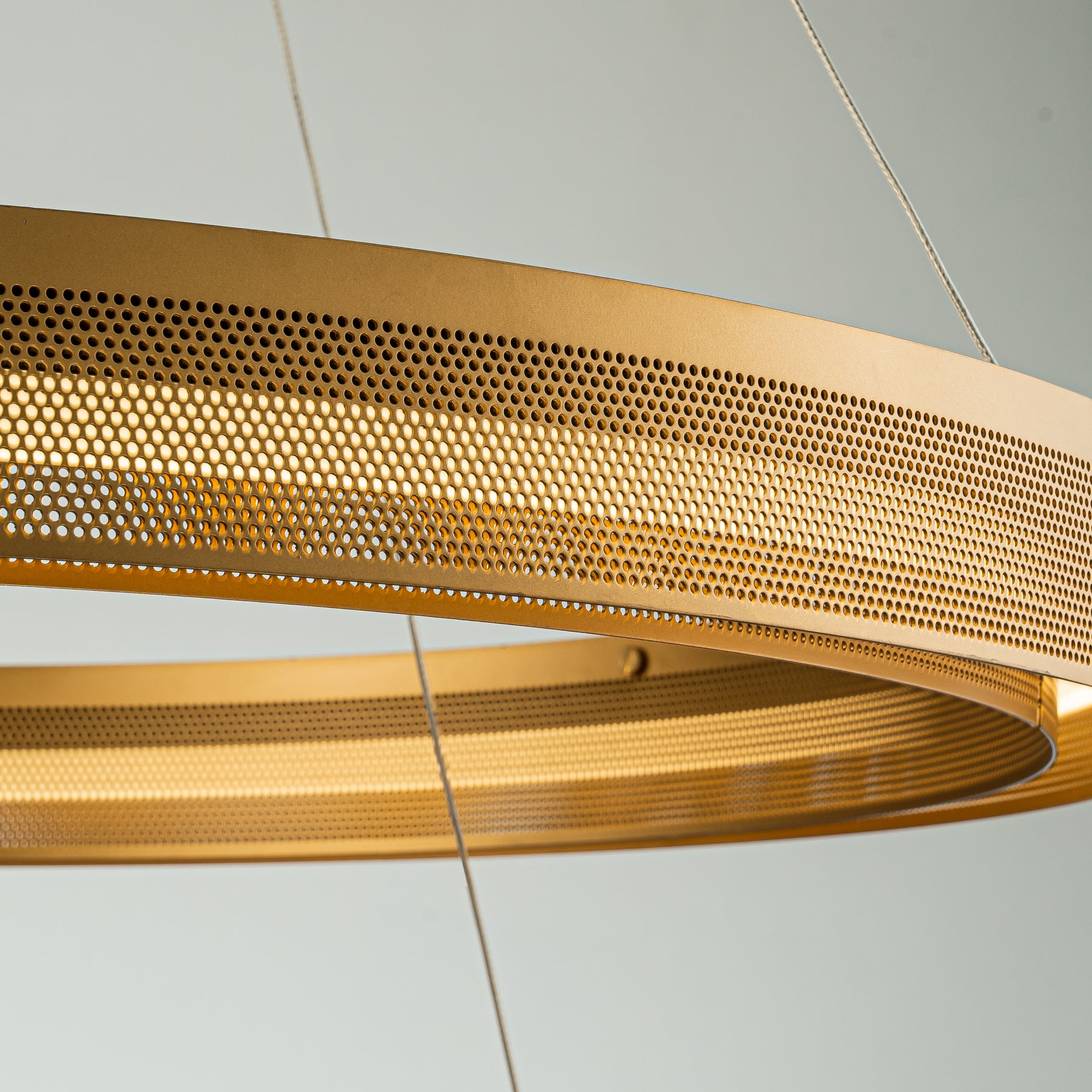 Open Box 2 Light 32'' Wide Round Antique Gold Modern Double Ring LED Chandelier For Living Room