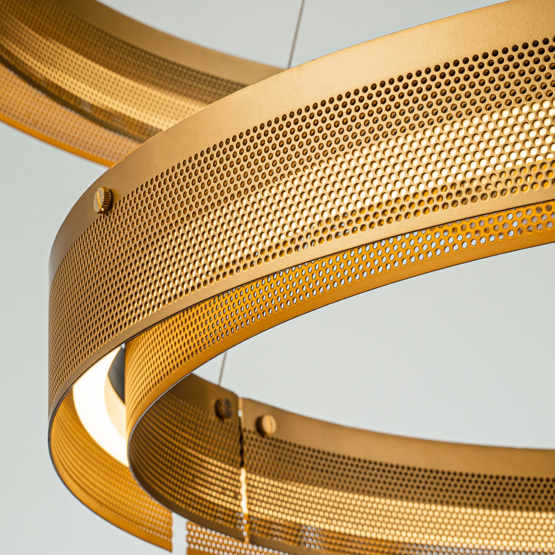Open Box 2 Light 32'' Wide Round Antique Gold Modern Double Ring LED Chandelier For Living Room