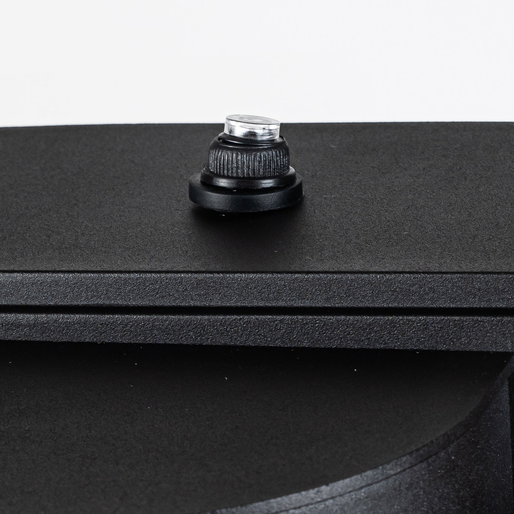 OPEN BOX-Black LED Wall Lantern with Dusk-to-Dawn Sensor and GFCI Outlets