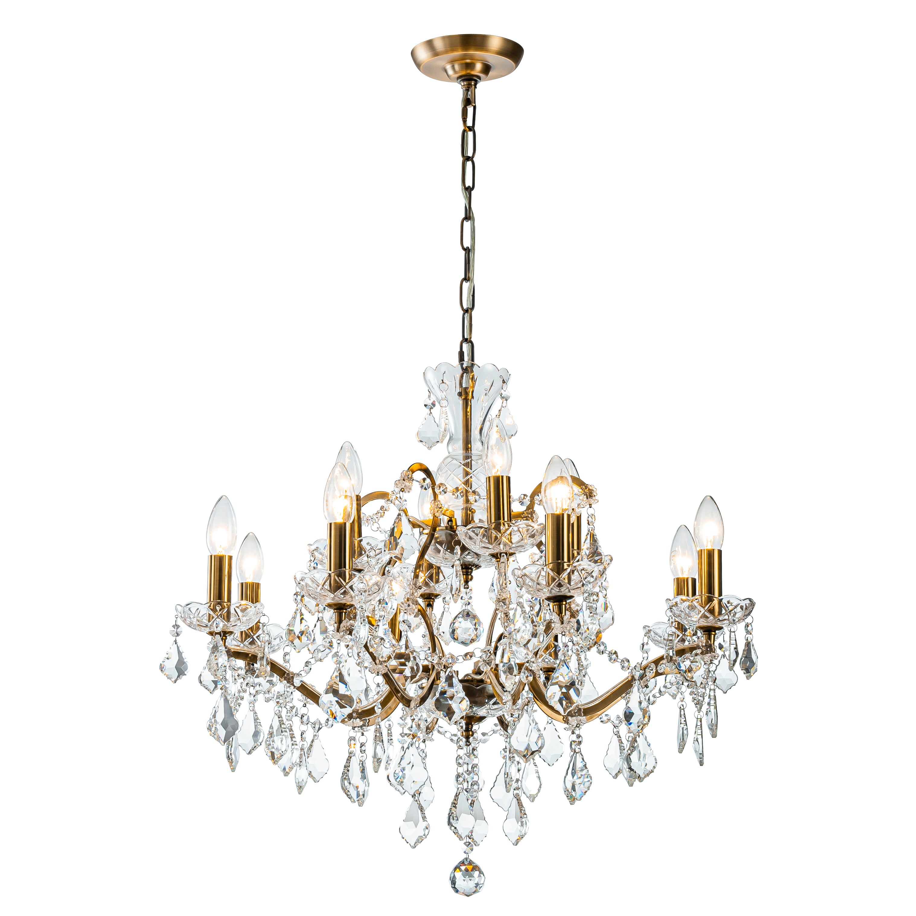 【未使用】Aurelie5点セット Two-Tiered French Antique Gold Crystal Chandelier