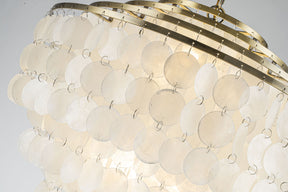 Coastal Capiz Shells Chandelier 4-Tier Vintage Natural Seashell Hanging Light