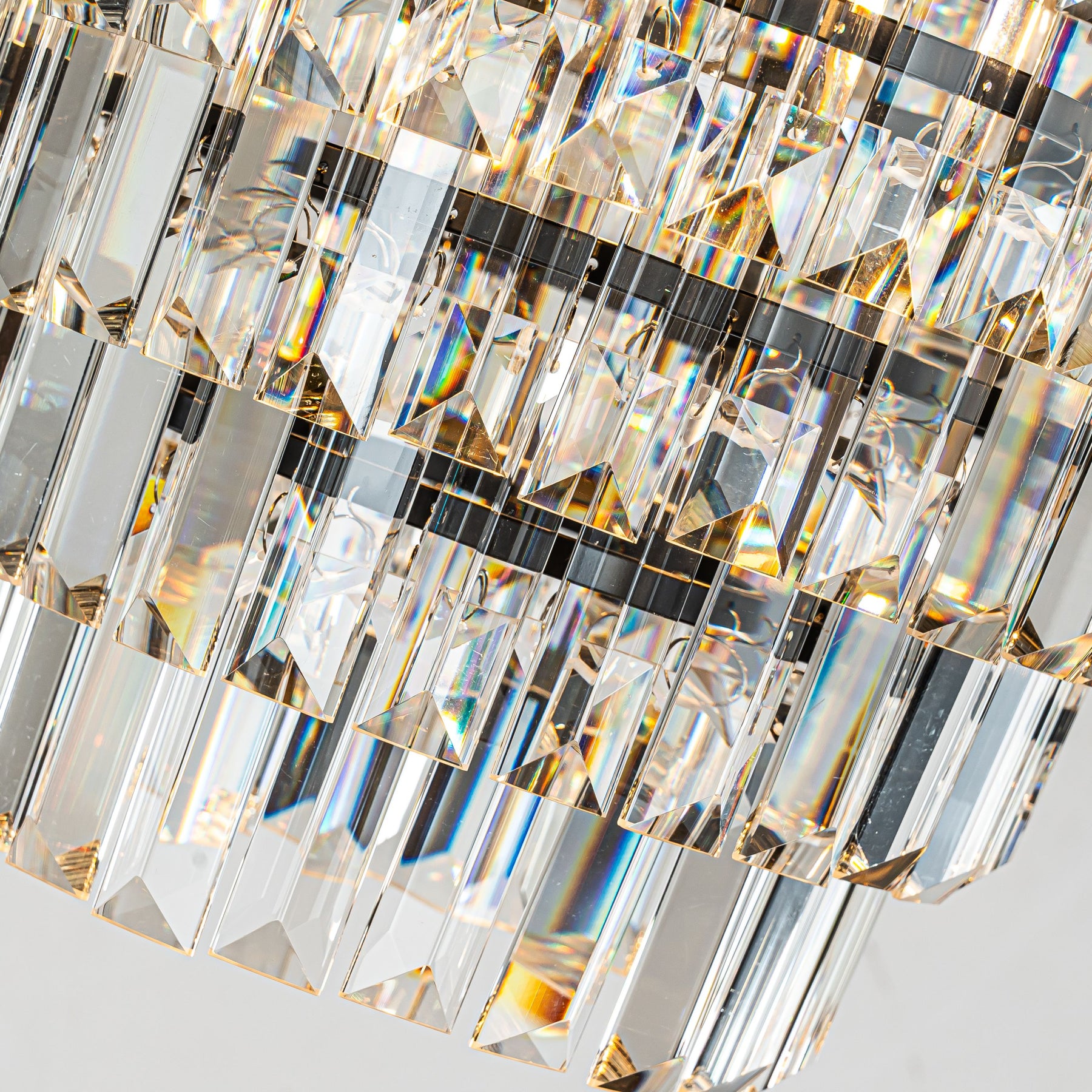 Transitional Tierd Crystal Flush Mount Light