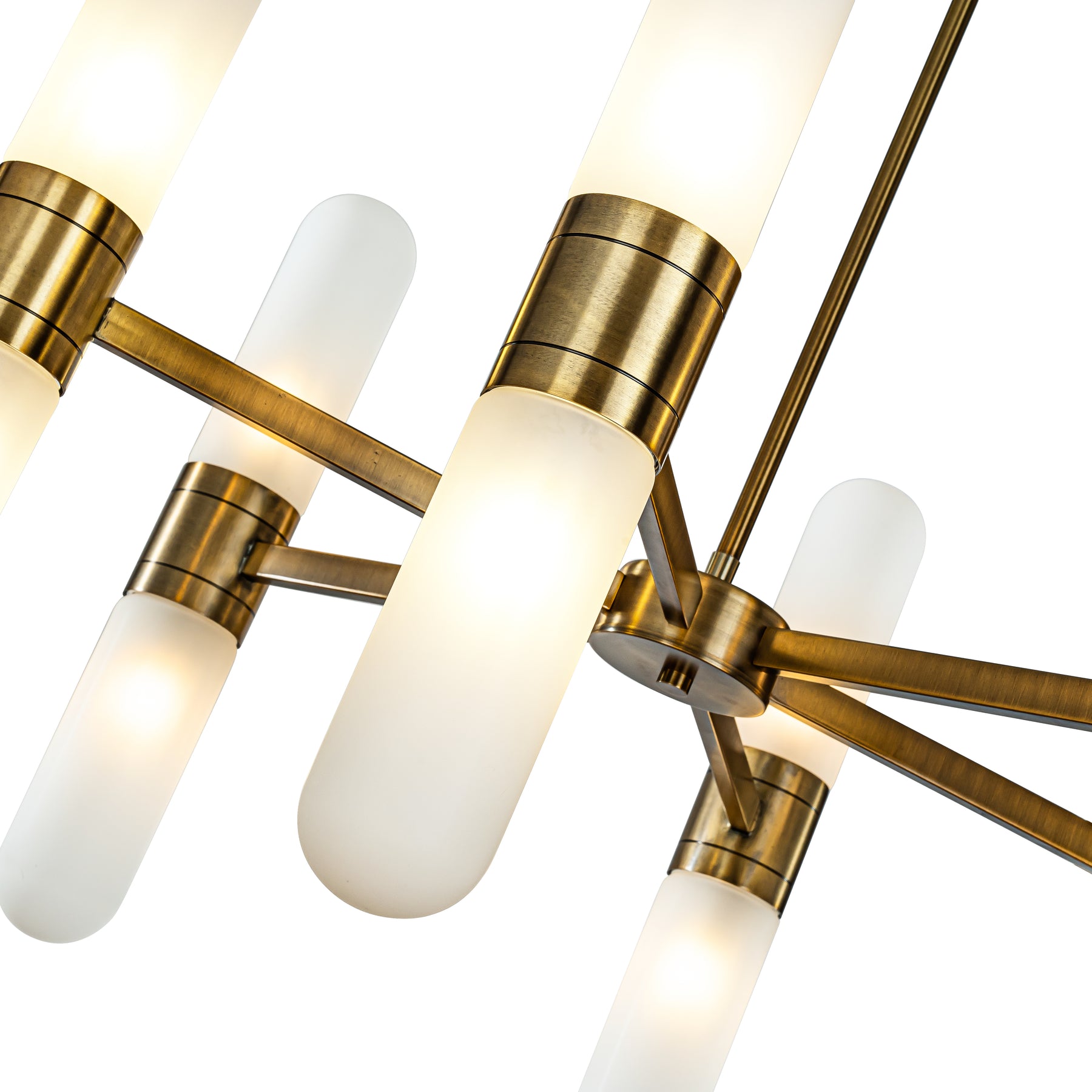12-Light 35'' Modern Round Dining Room Chandelier Bronze Classic Frosted Glass Kitchen Light Fixures