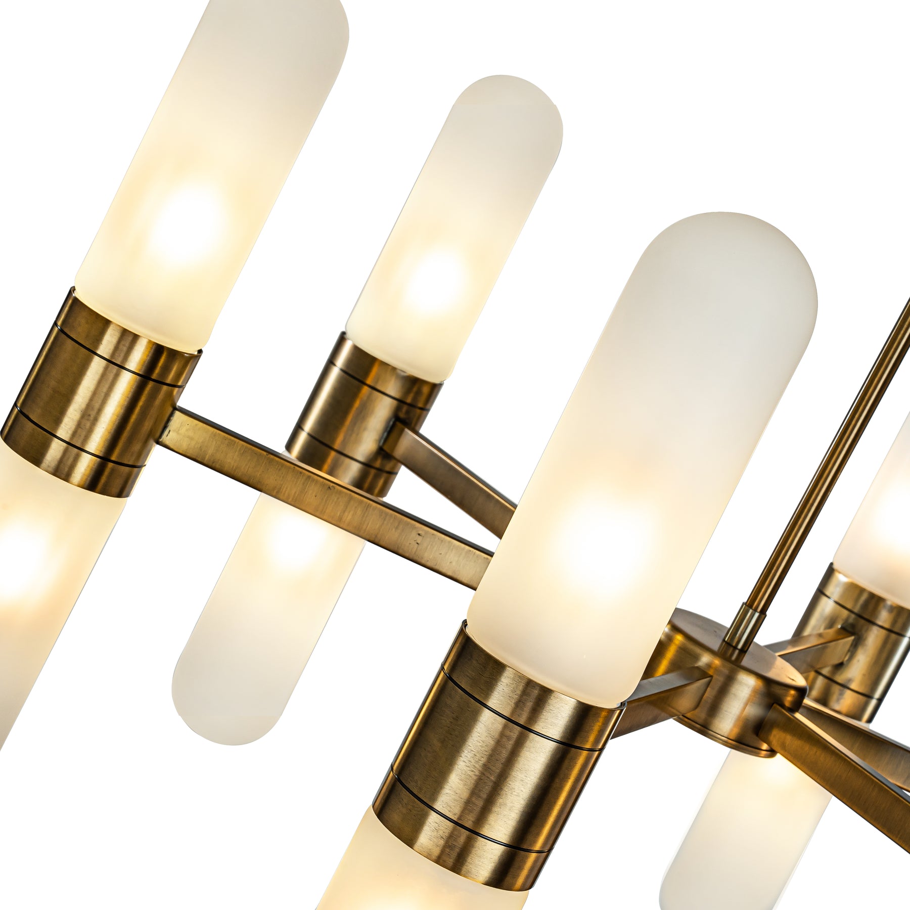 12-Light 35'' Modern Round Dining Room Chandelier Bronze Classic Frosted Glass Kitchen Light Fixures