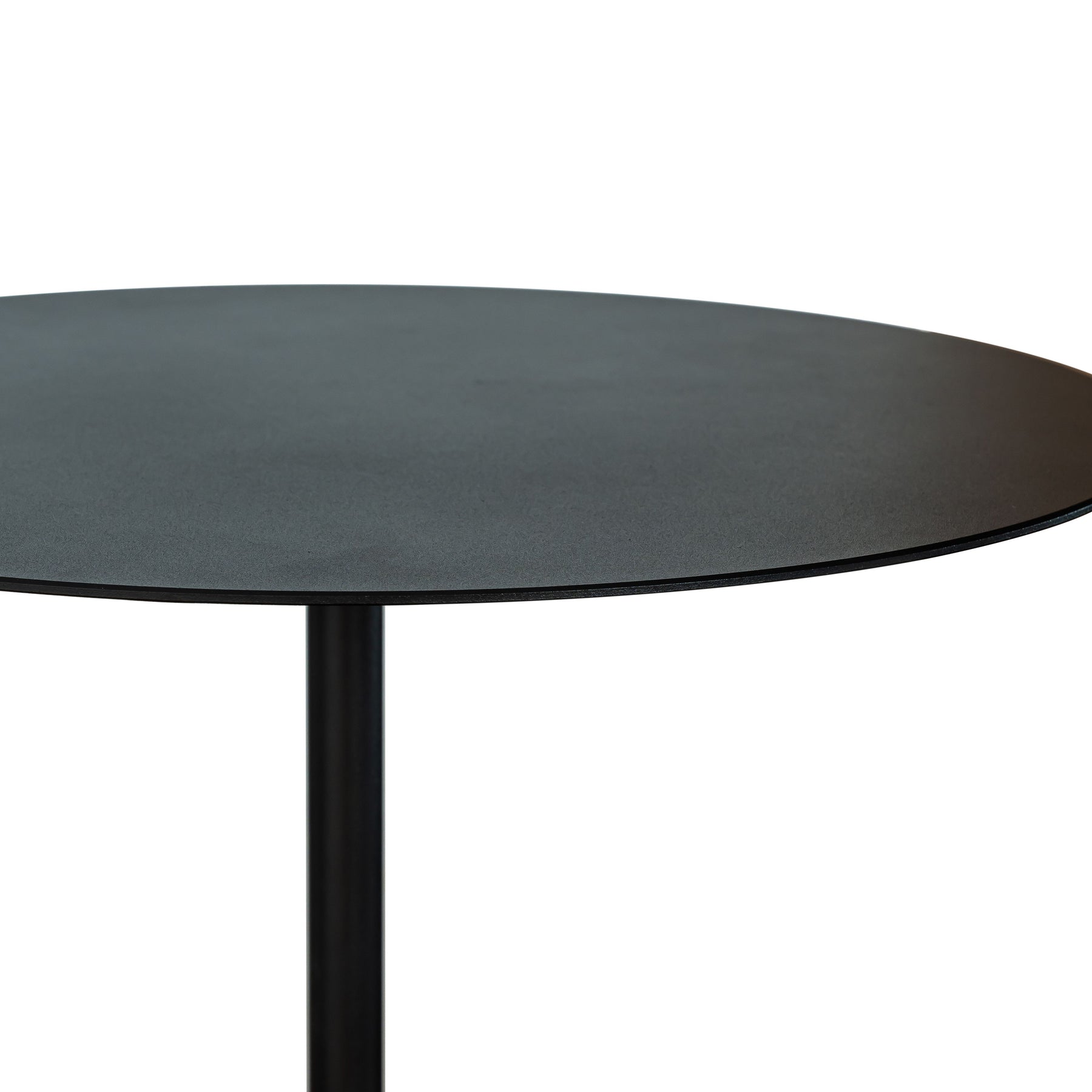 Modern Metal Single Round Black Coffee Table with Marble Base