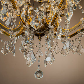 OPEN BOX - Two-Tiered French Antique Gold Crystal Chandelier