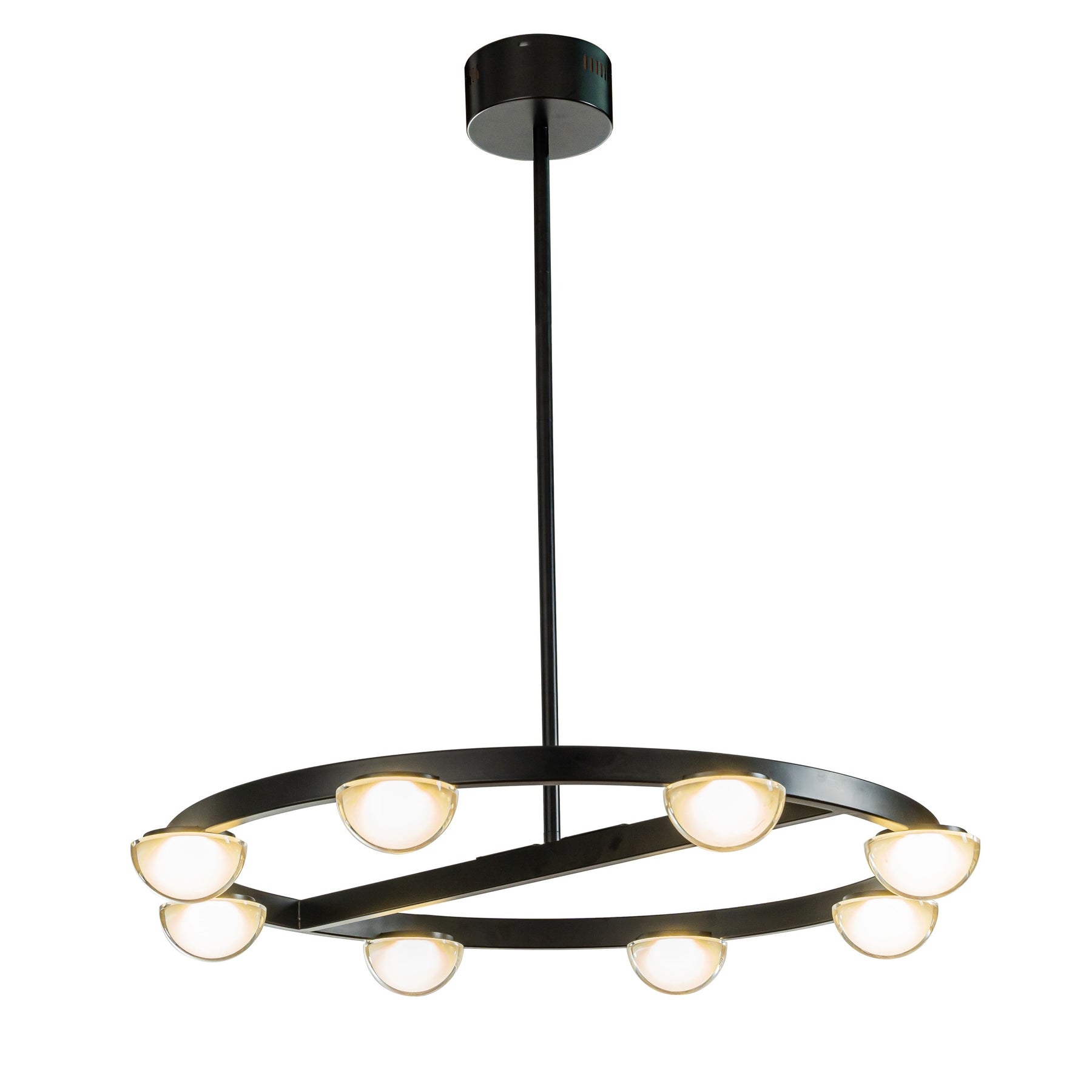 Modern Circle LED Chandelier with Frosted Acrylic Shade