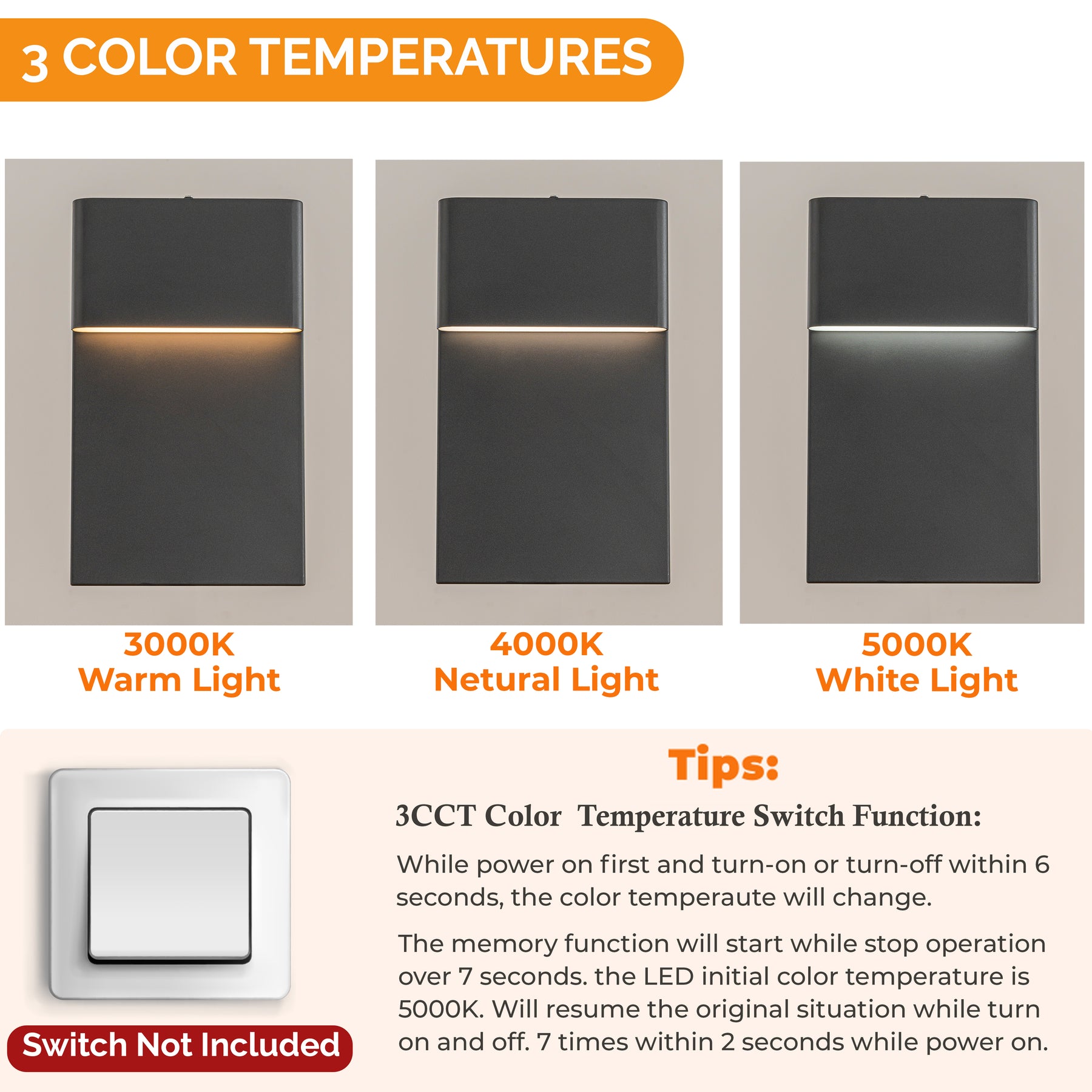 1-Light H15 in Modern Simple Sqaure 13W Integrated LED Outdoor Wall Sconce with Dusk to Dawn Sensor in Matte Black for Porch Patio