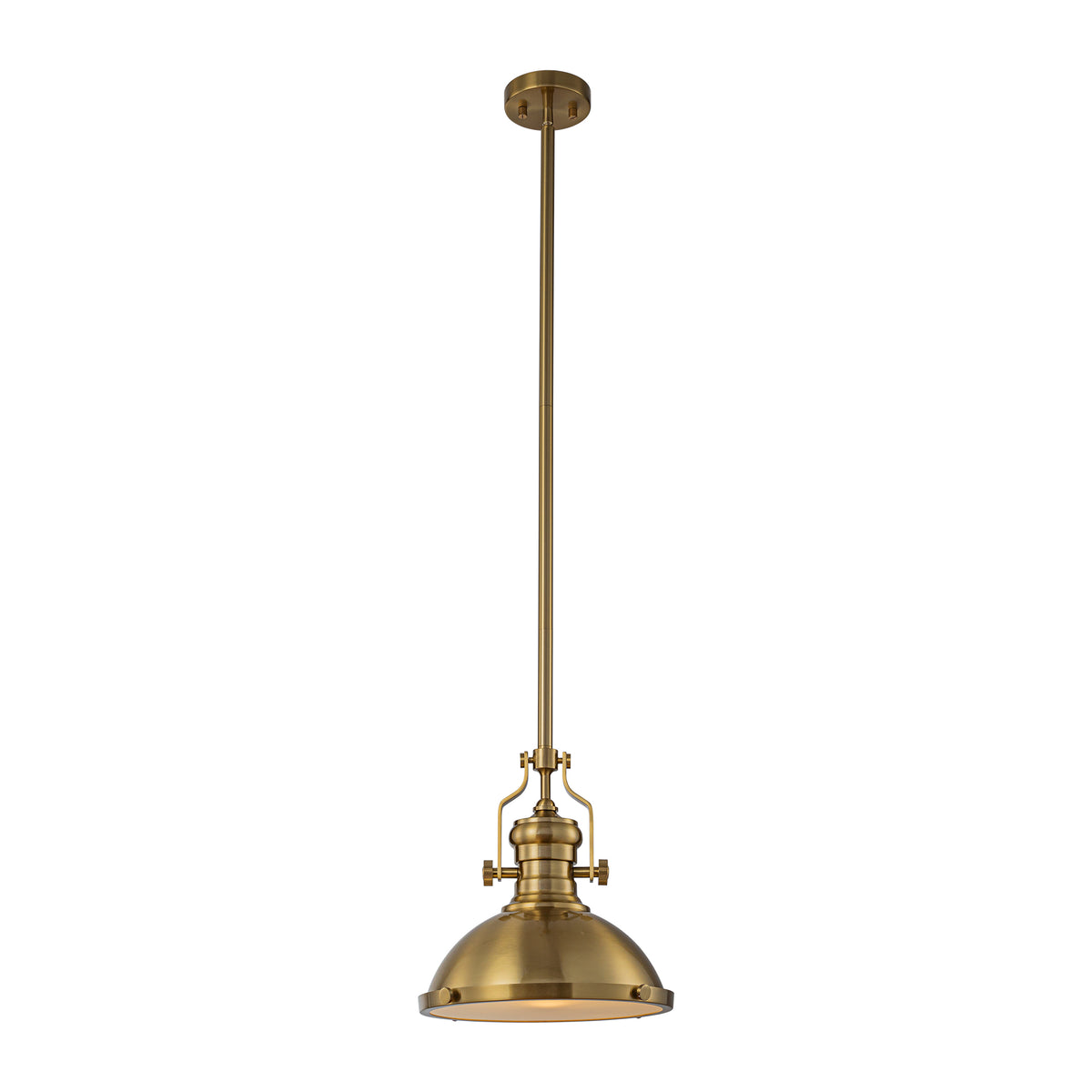 Industrial Antique Brass Dome Pendant Light for Kitchen Island