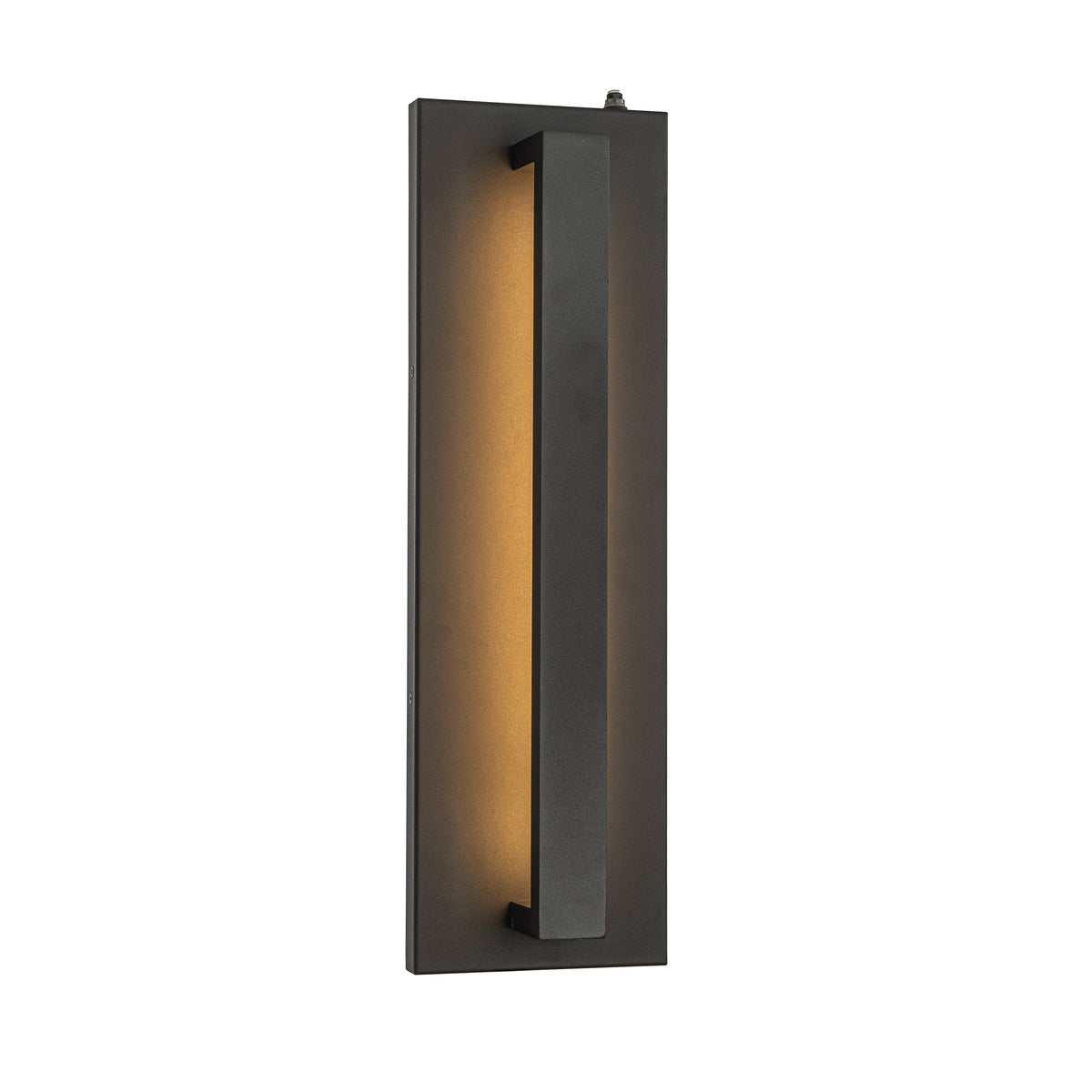 1-Light H20 in Minimalist Modern Linear 23W Integrated LED Outdoor Wall Sconce with Dusk to Dawn Sensor in Matte Black for Porch Patio