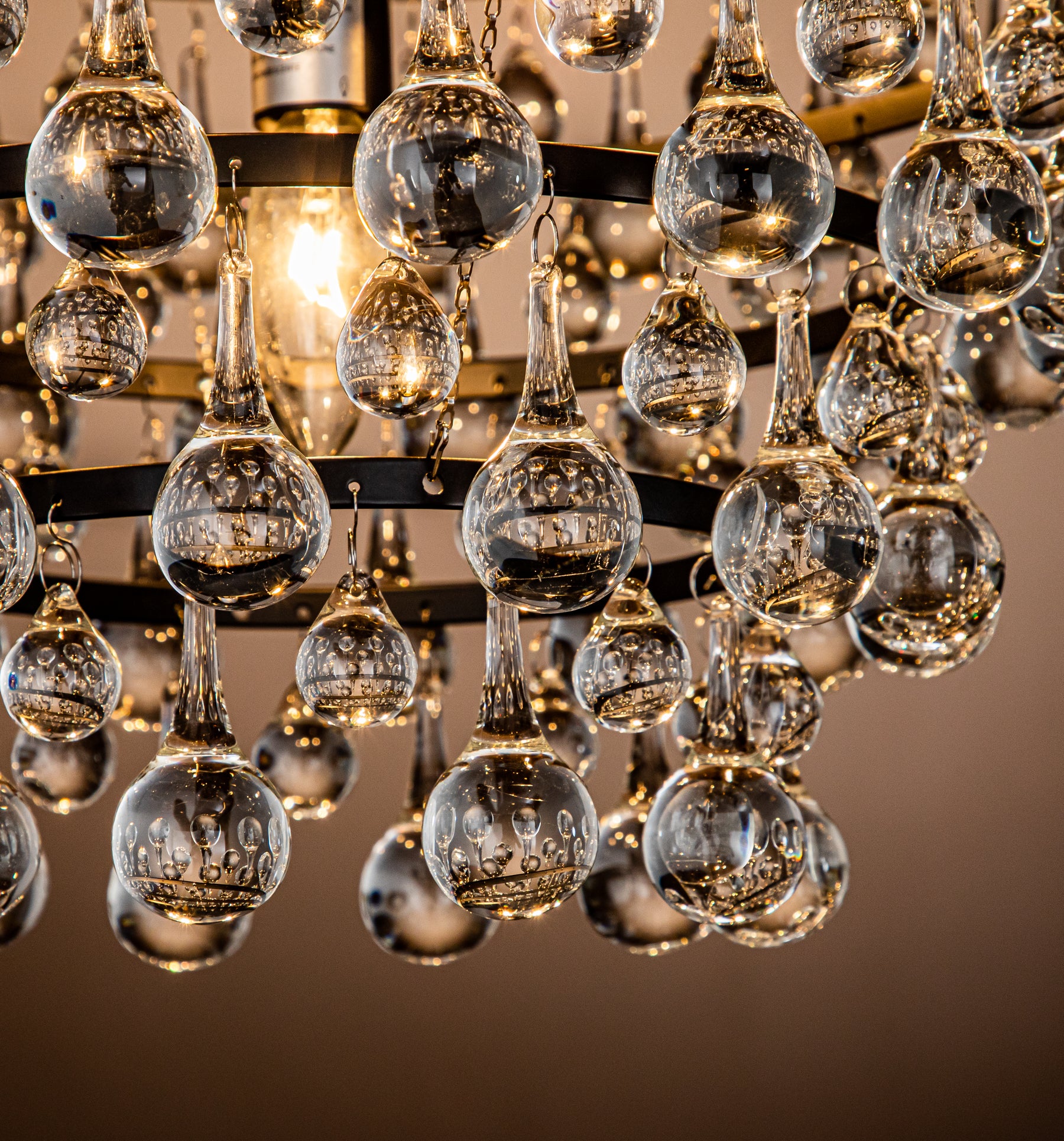 Open Box-Modern Tiered Matte Black Chandelier