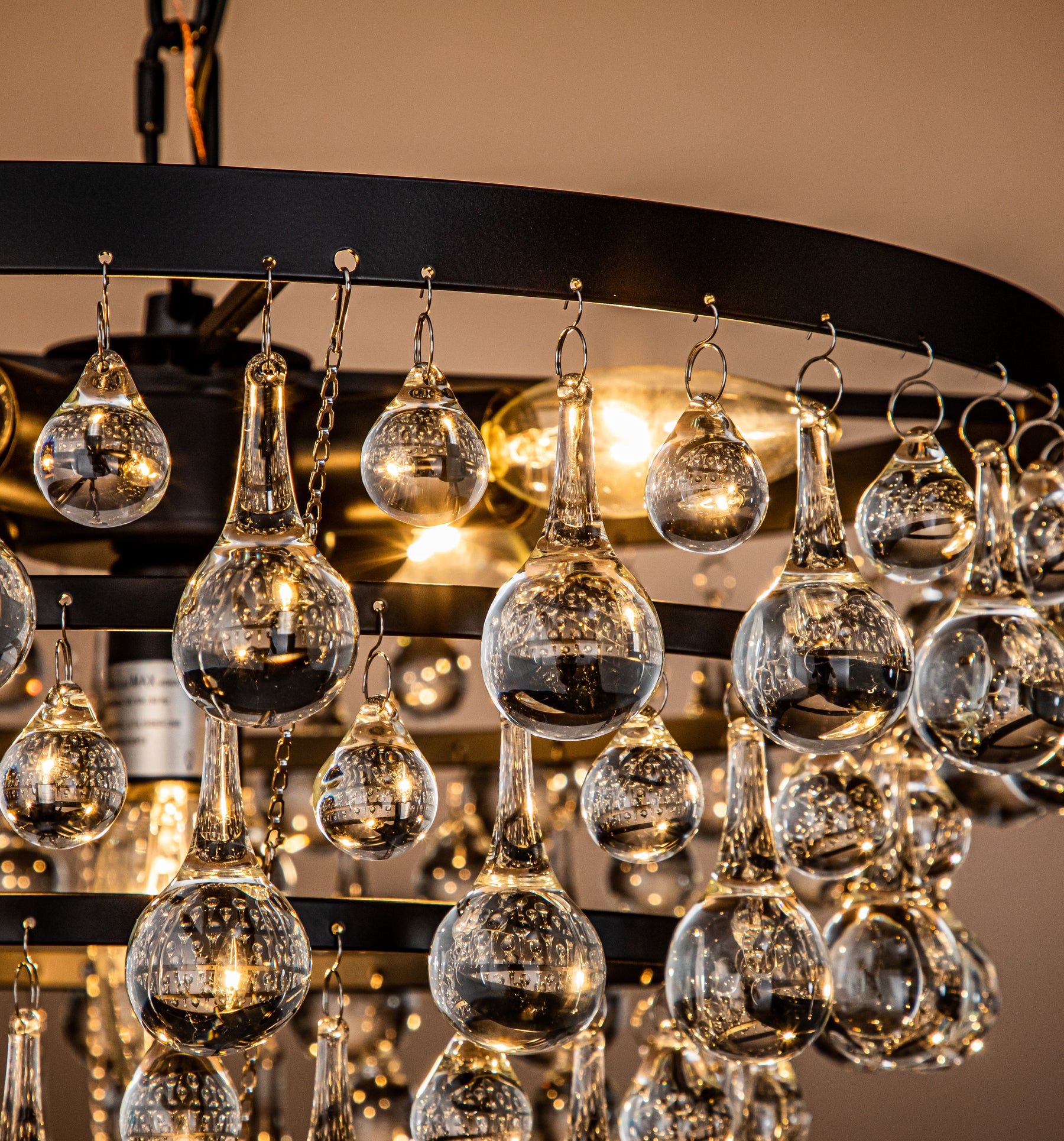 Open Box-Modern Tiered Matte Black Chandelier