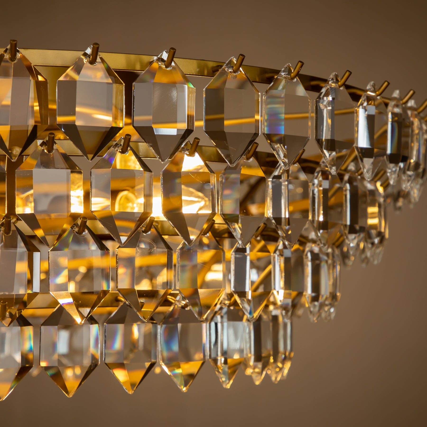 Luxury Tierd Painted Brass Crystal Chandelier