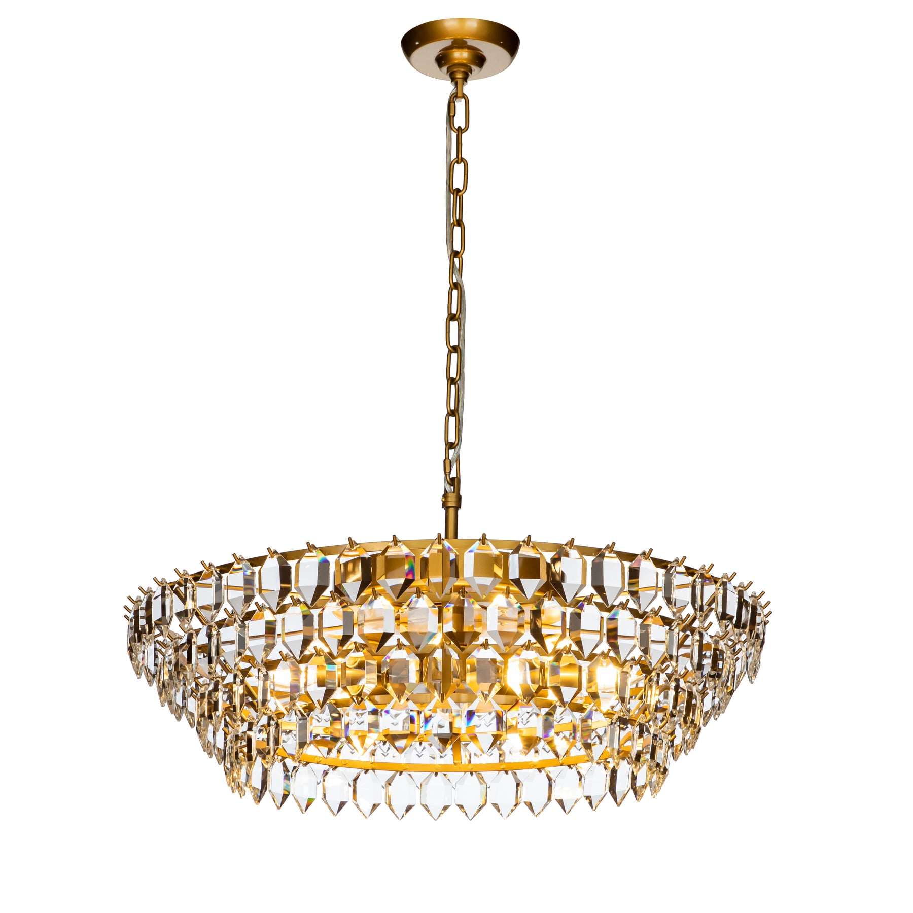 Luxury Tierd Painted Brass Crystal Chandelier