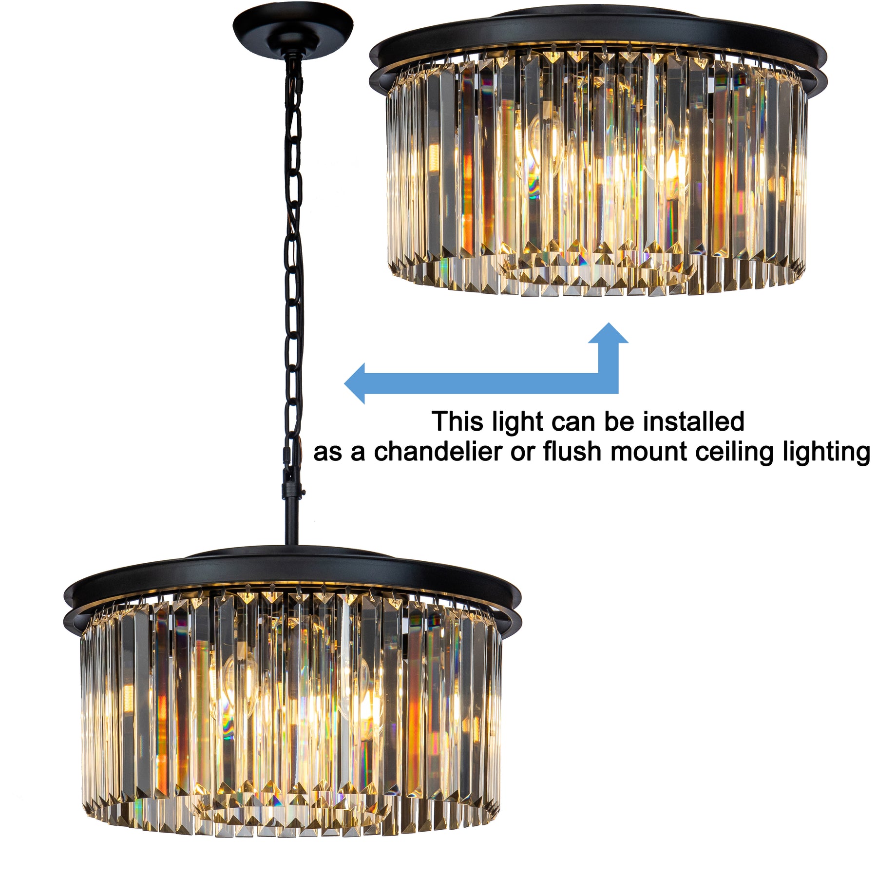 Unique Tiered Drum Flush Mount Ceiling LIGHT