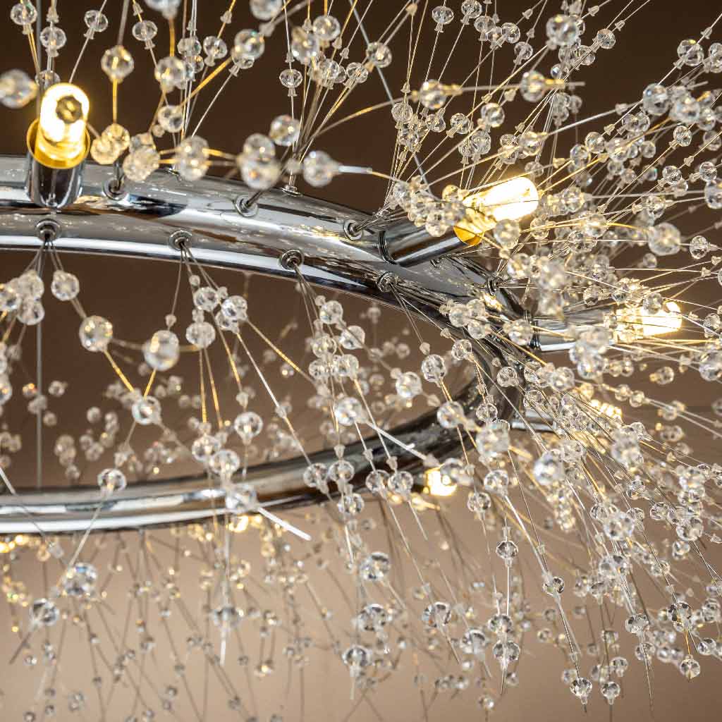 Chrome Crystal Firework Chandelier-12 Lights