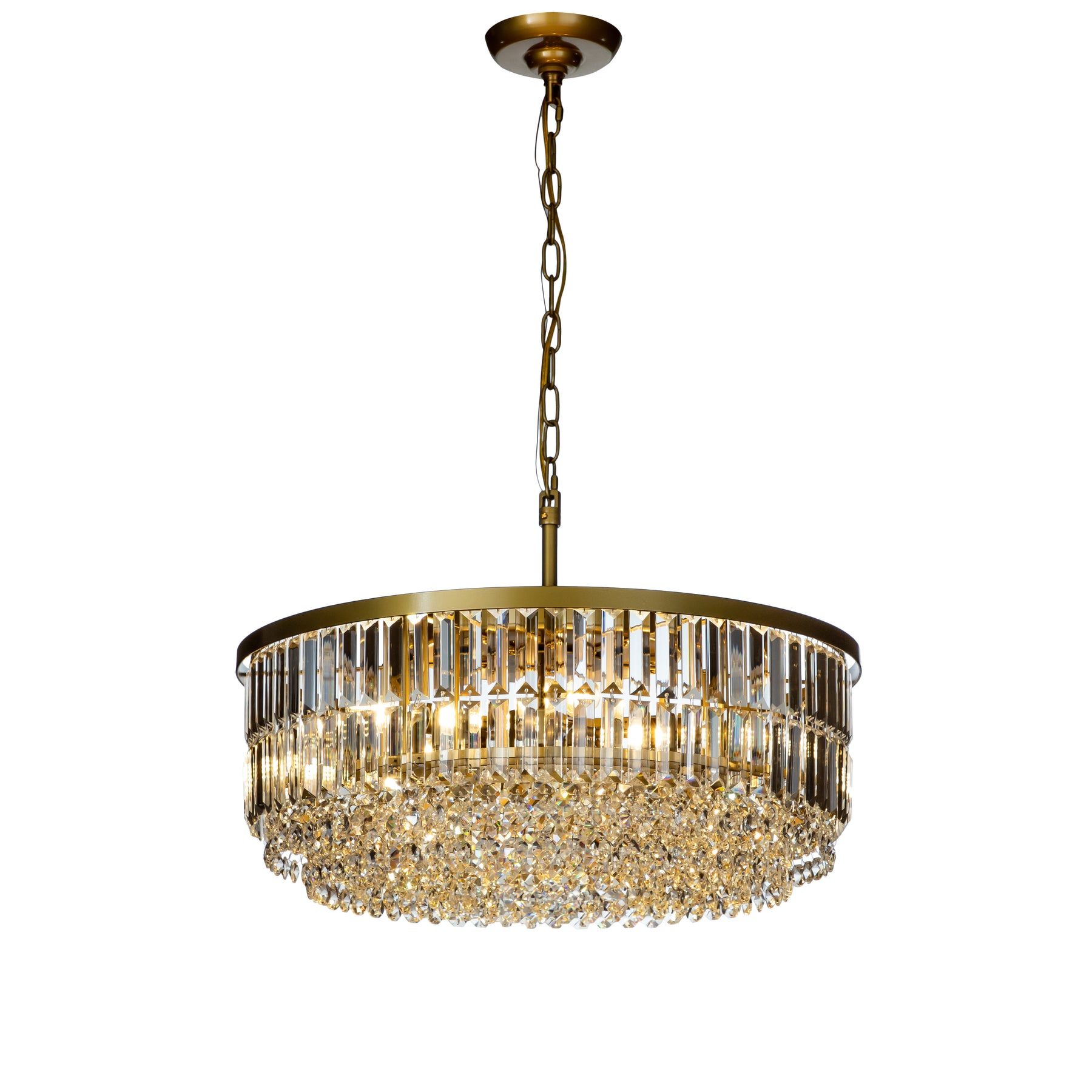 5 Light 24" Antique Brass Luxury Tier Crystal Chandelier