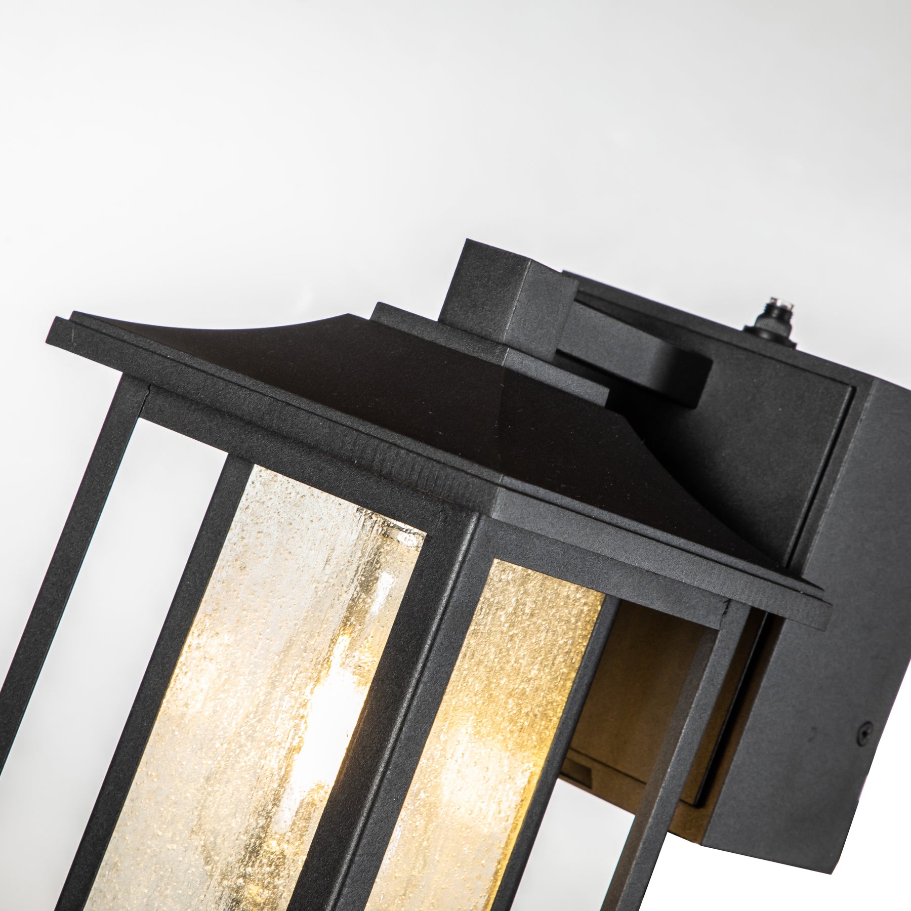 Dusk-to-Dawn Outdoor Wall Lantern with GFCI Outlets