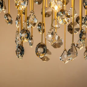 OPEN BOX-Modern Antique Gold Chandelier with Rain Drop Crystal